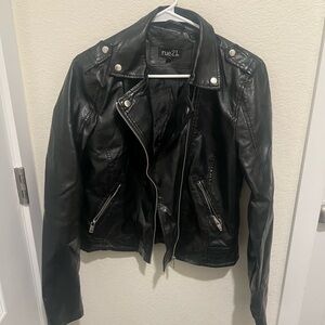 Black leather jacket